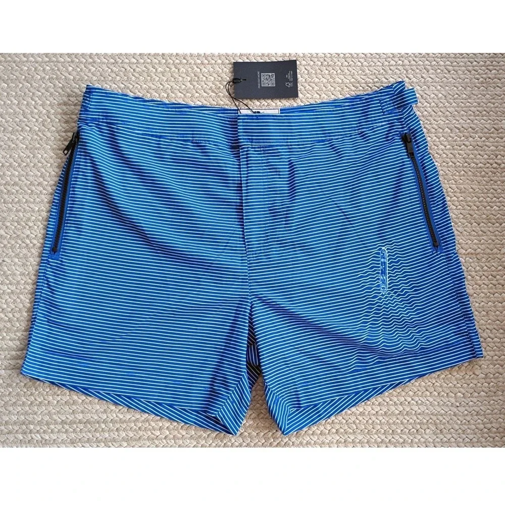 Ted Baker Mens‎ Blue Striped Swim Trunks Shorts Surfboard Graphic Size L